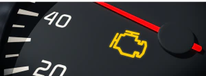 Close up on a check engine light